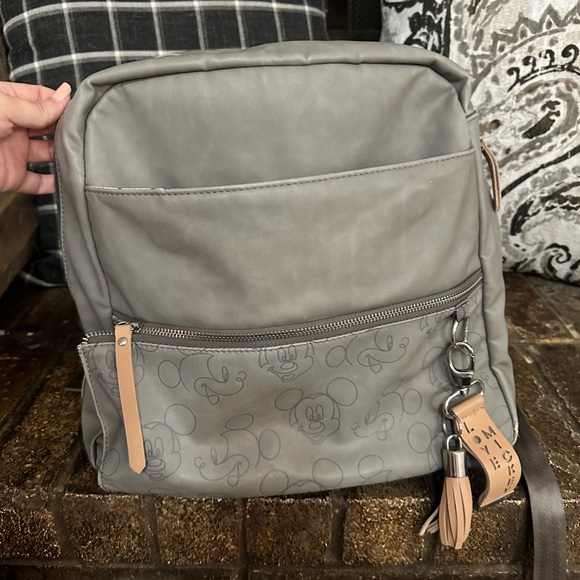 Petunia Pickle bottom diaper bag in gray- Mickey Mouse themed - Picture 7 of 10